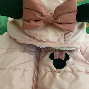 Disney Pink Puffer Jacket with Bow